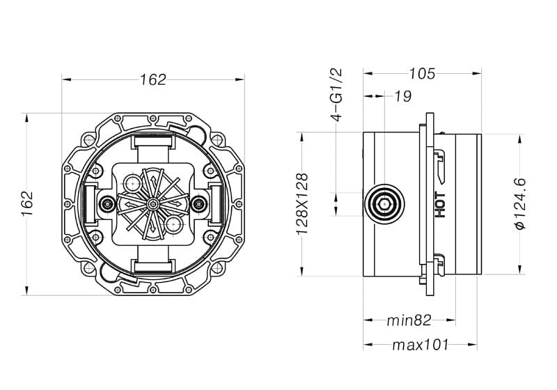 KOLUMNA NATRYSKOWA  NORTHERN NICKEL BRUSHED OD MOBI NZP4250NI