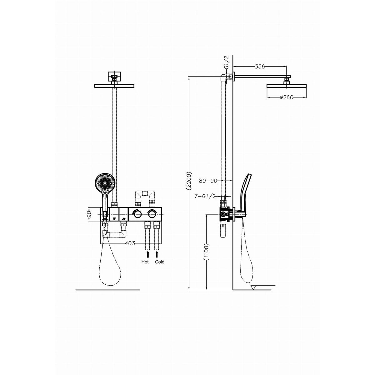 ZESTAW NATRYSKOWY PODTYNKOWY SWITCH SYSTEM OD MOBI GZP4260NI