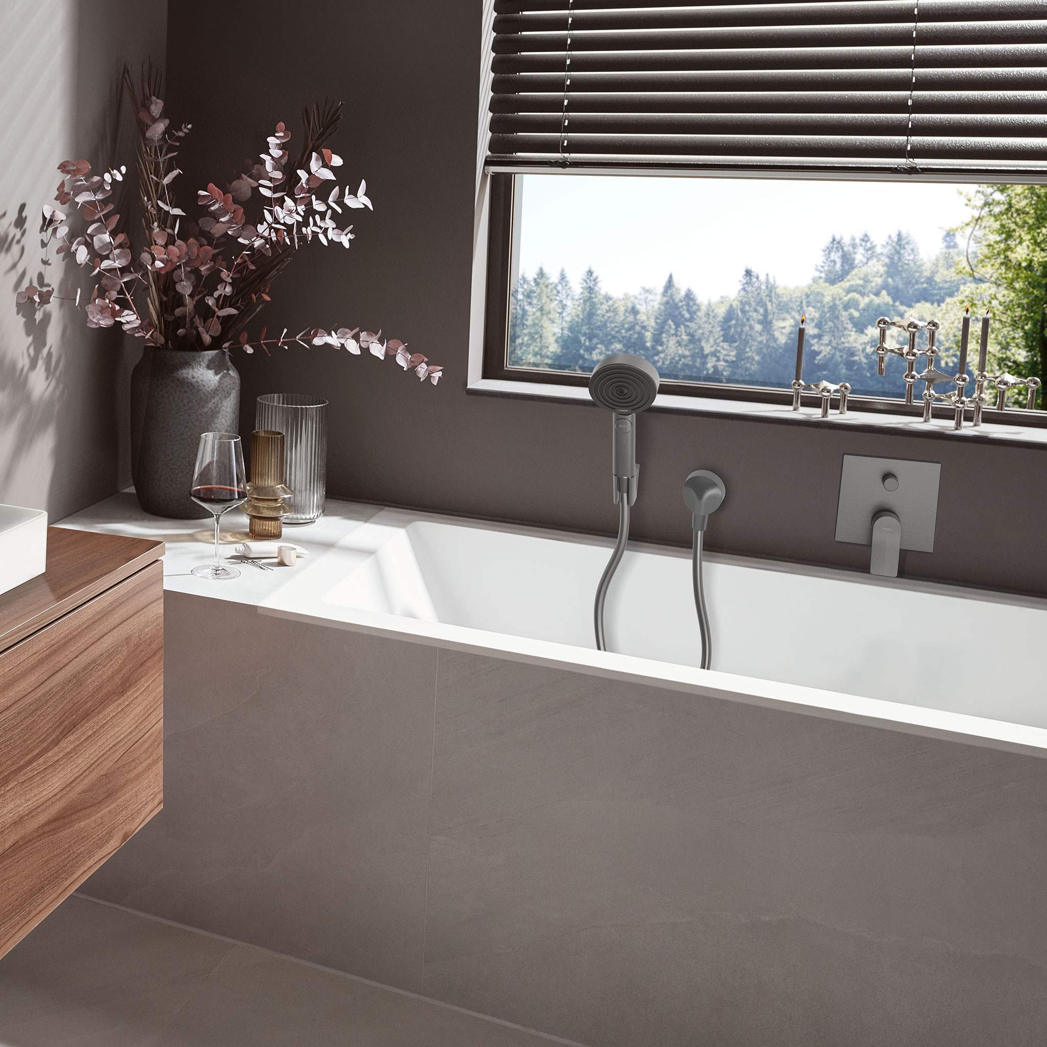 BATERIA WANNOWA  VIVENIS CZARNY OD HANSGROHE 75415340