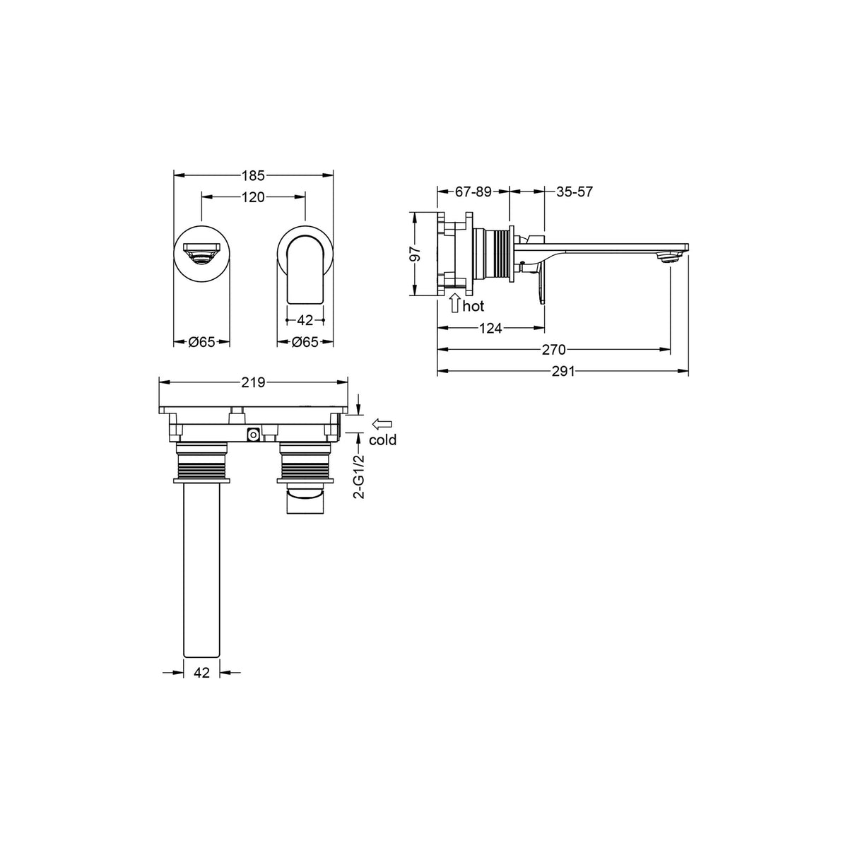 BATERIA UMYWALKOWA PODTYNKOWA HORIZON NICKEL BRUSHED OD MOBI HO5225NI