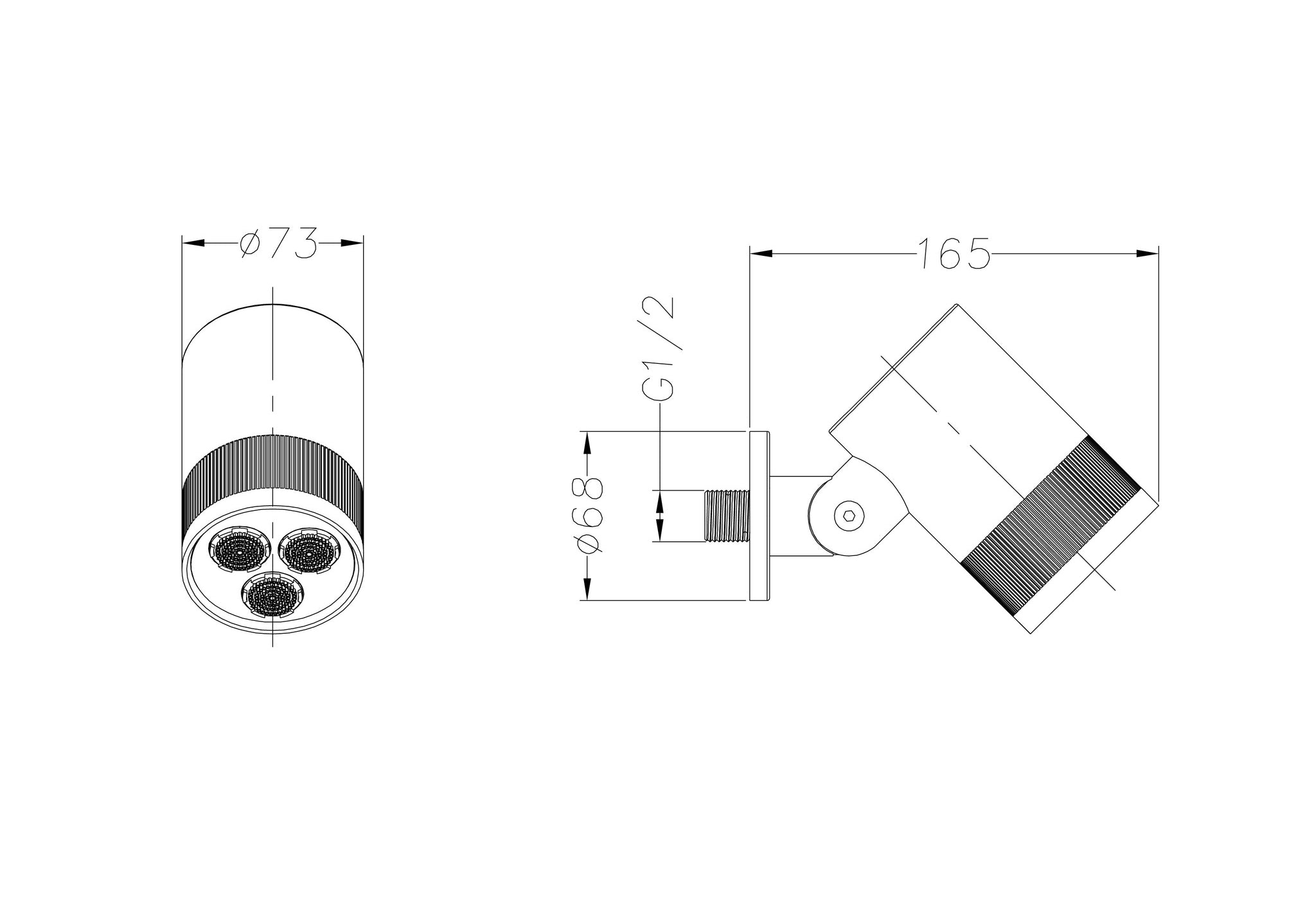 DESZCZOWNICA ŚCIENNA AXIS NICKEL BRUSHED OD MOBI GD1450NI