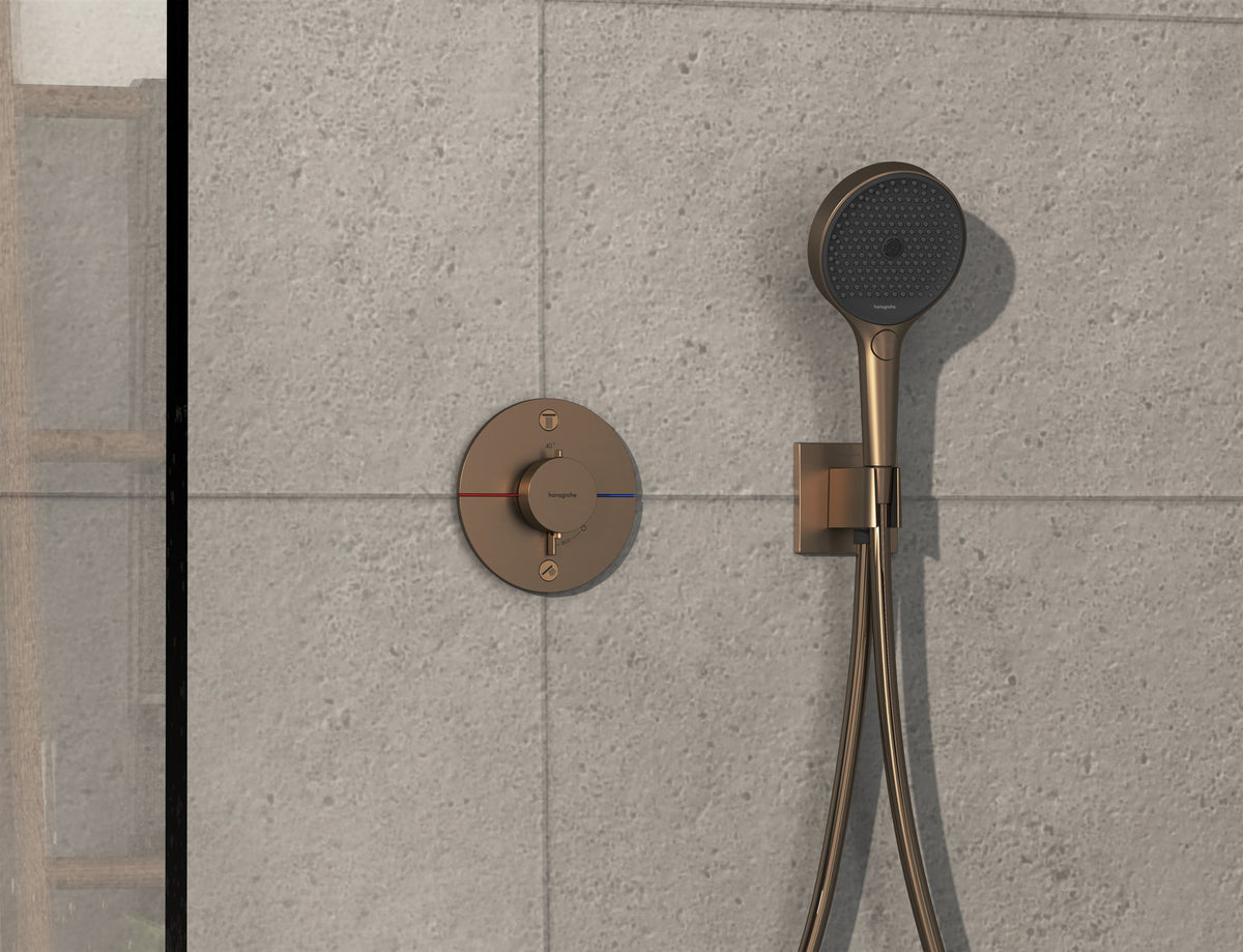 ZESTAW NATRYSKOWY TERMOSTATYCZNY PODTYNKOWY SHOWERSELECT COMFORT S BRĄZOWY OD HANSGROHE 15554140