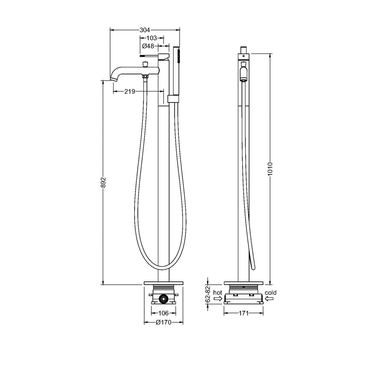 BATERIA WANNOWA WOLNOSTOJĄCA NORTHERN OD MOBI NZW4239BB
