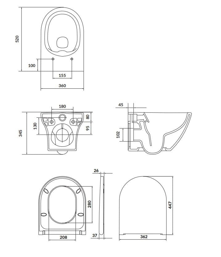 MISKA WC WISZĄCA PALERMO WHITE OD MOBI MCM006