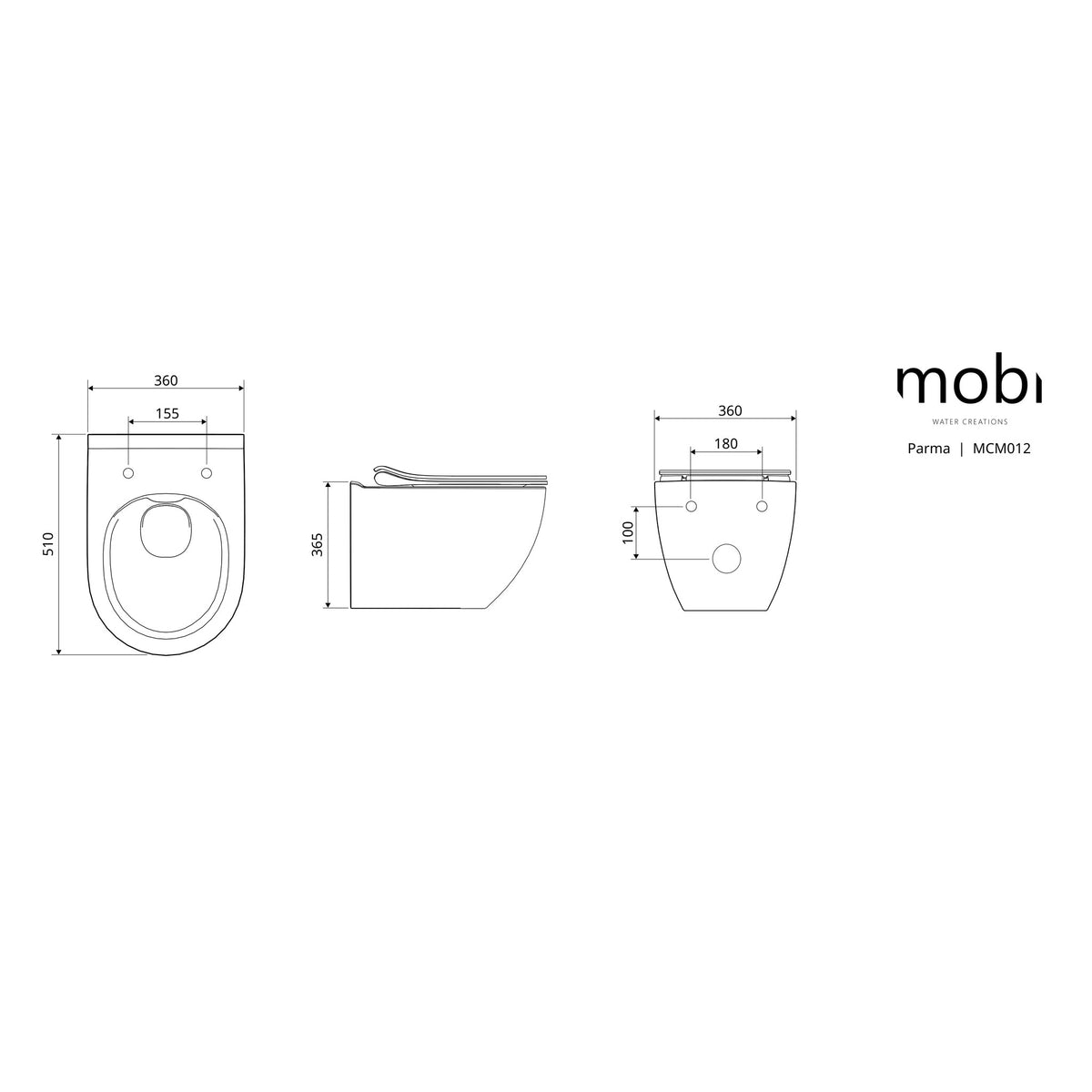 MISKA WC WISZĄCA PARMA WHITE OD MOBI MCM012