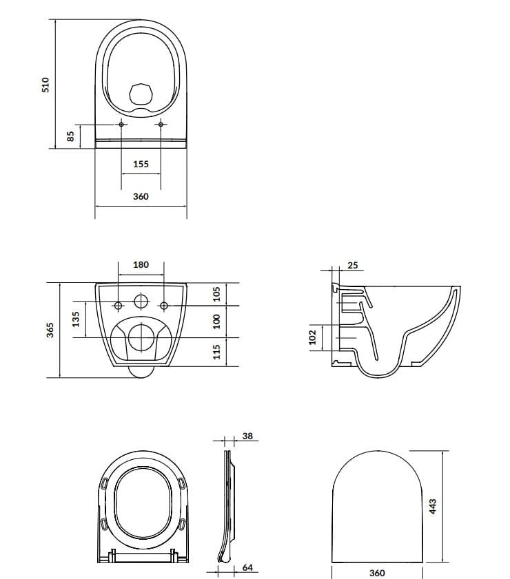 MISKA WC WISZĄCA PARMA WHITE OD MOBI MCM012