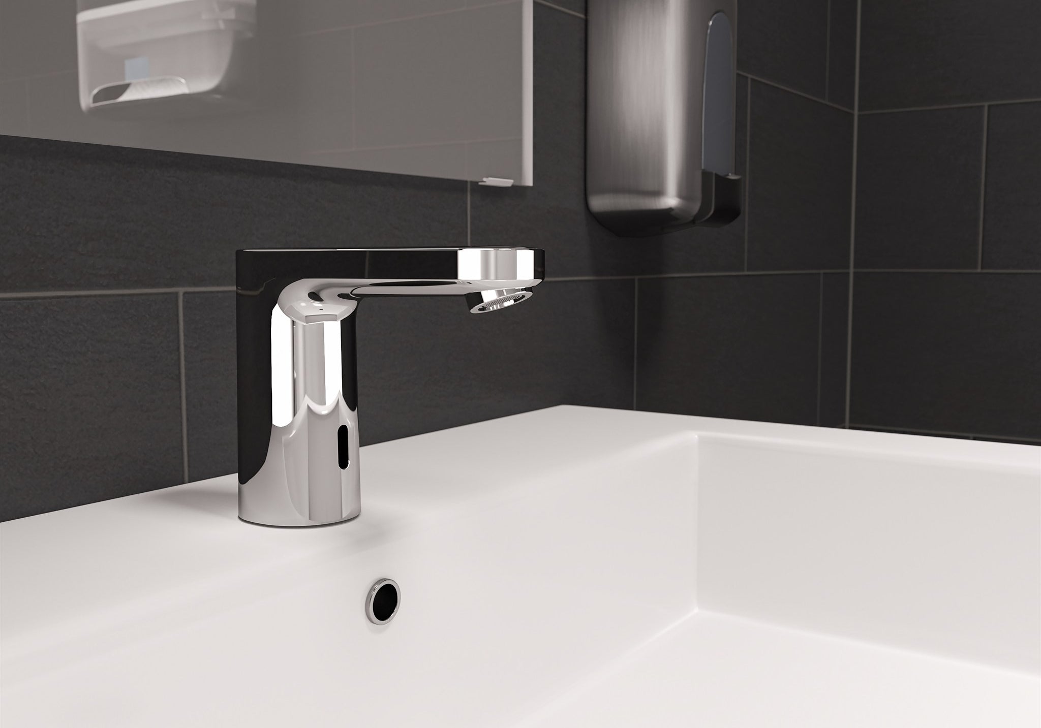 BATERIA UMYWALKOWA ELEKTRONICZNA VERNIS BLEND SREBRNY OD HANSGROHE 71501000
