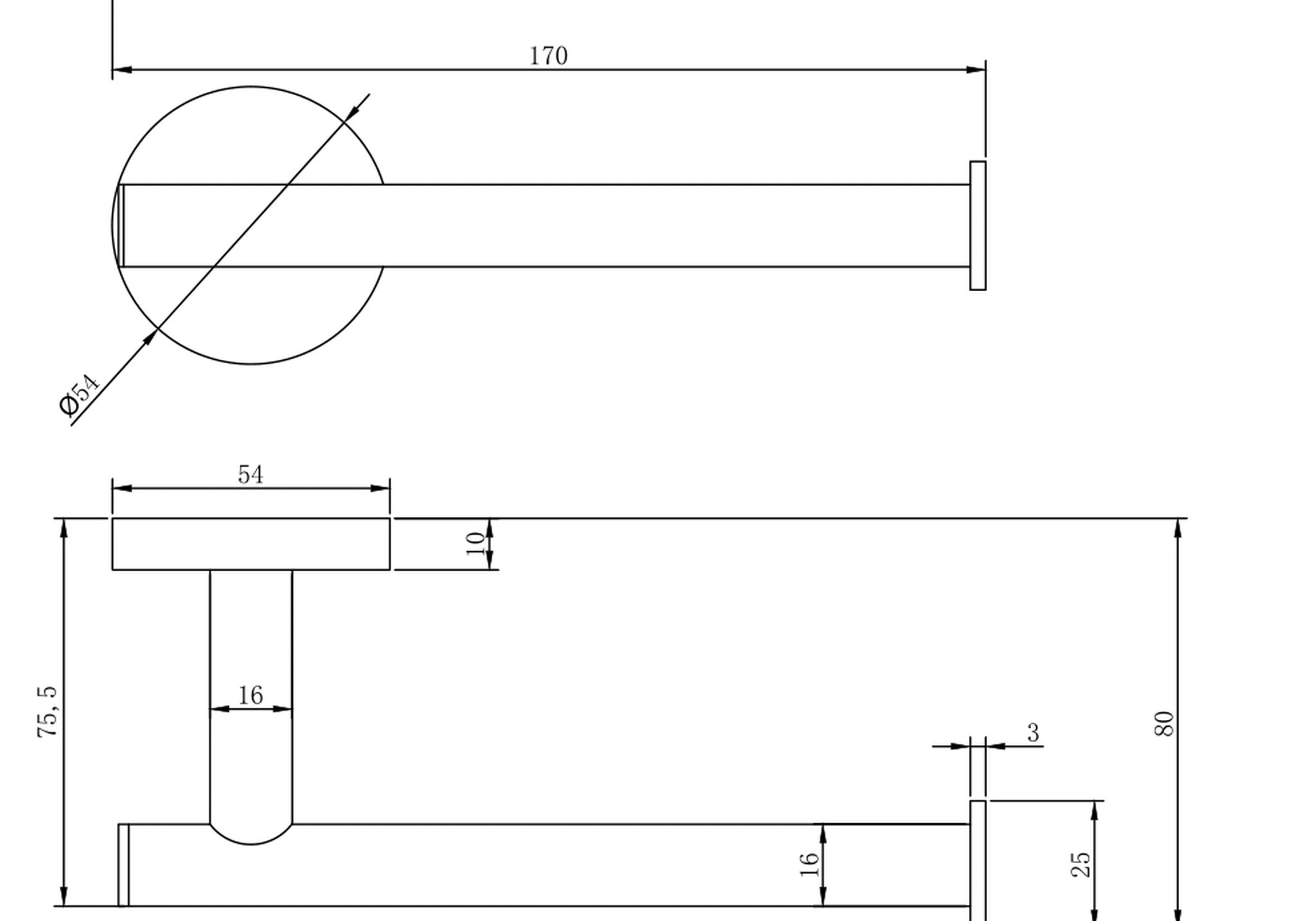 UCHWYT NA PAPIER WISZĄCY NORTHERN NICKEL BRUSHED OD MOBI GA1703NI