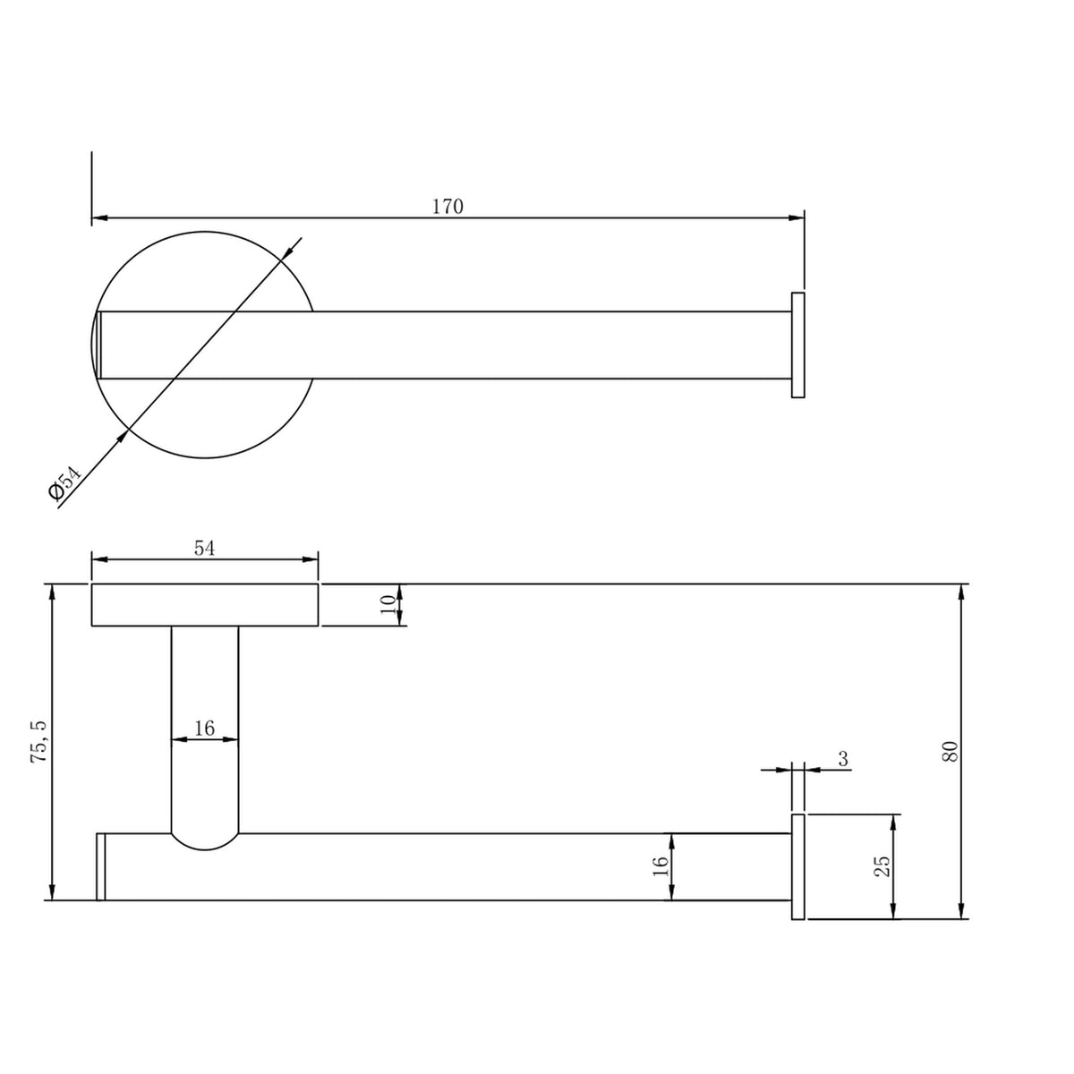UCHWYT NA PAPIER  NORTHERN NICKEL BRUSHED OD MOBI GA1703NI