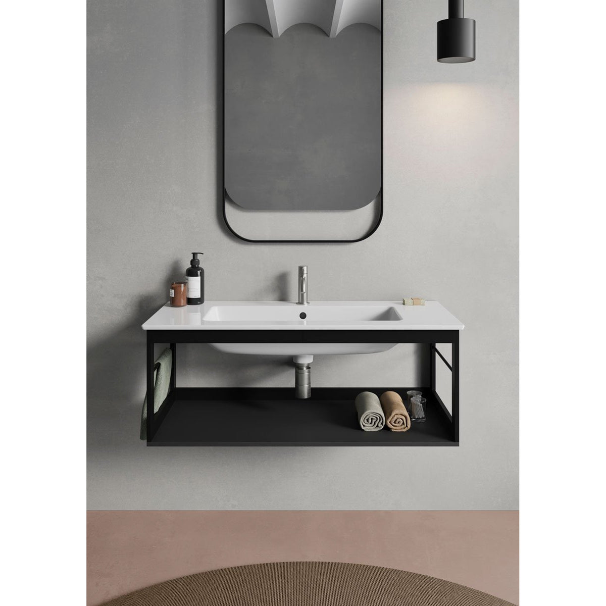 STELAŻ DO UMYWALKI  PURA BLACK MATT OD GSI MSP10228