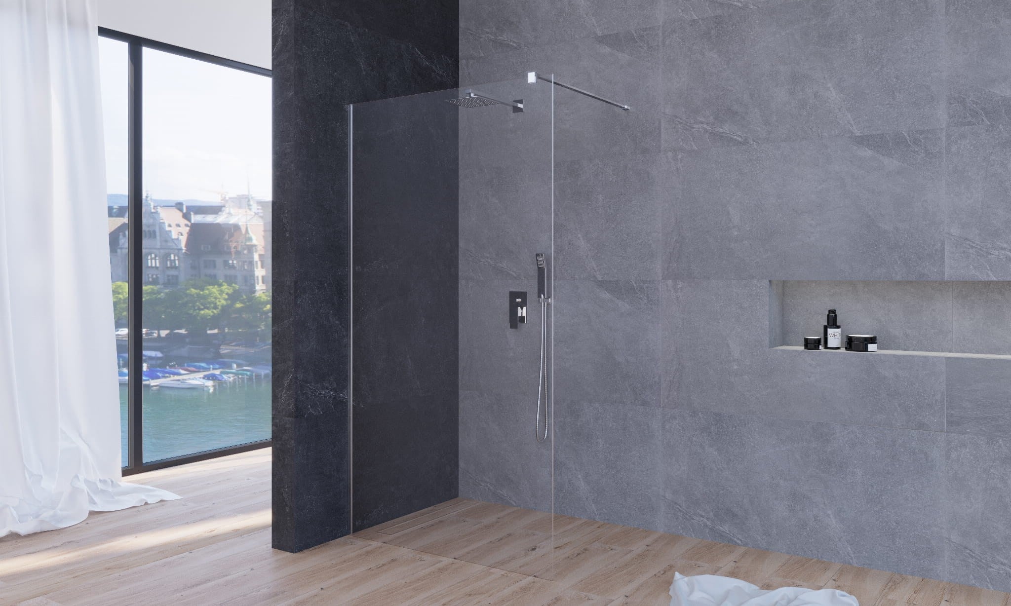 KABINA PRYSZNICOWA WALK-IN  CHROME OD MOBI WKIN110