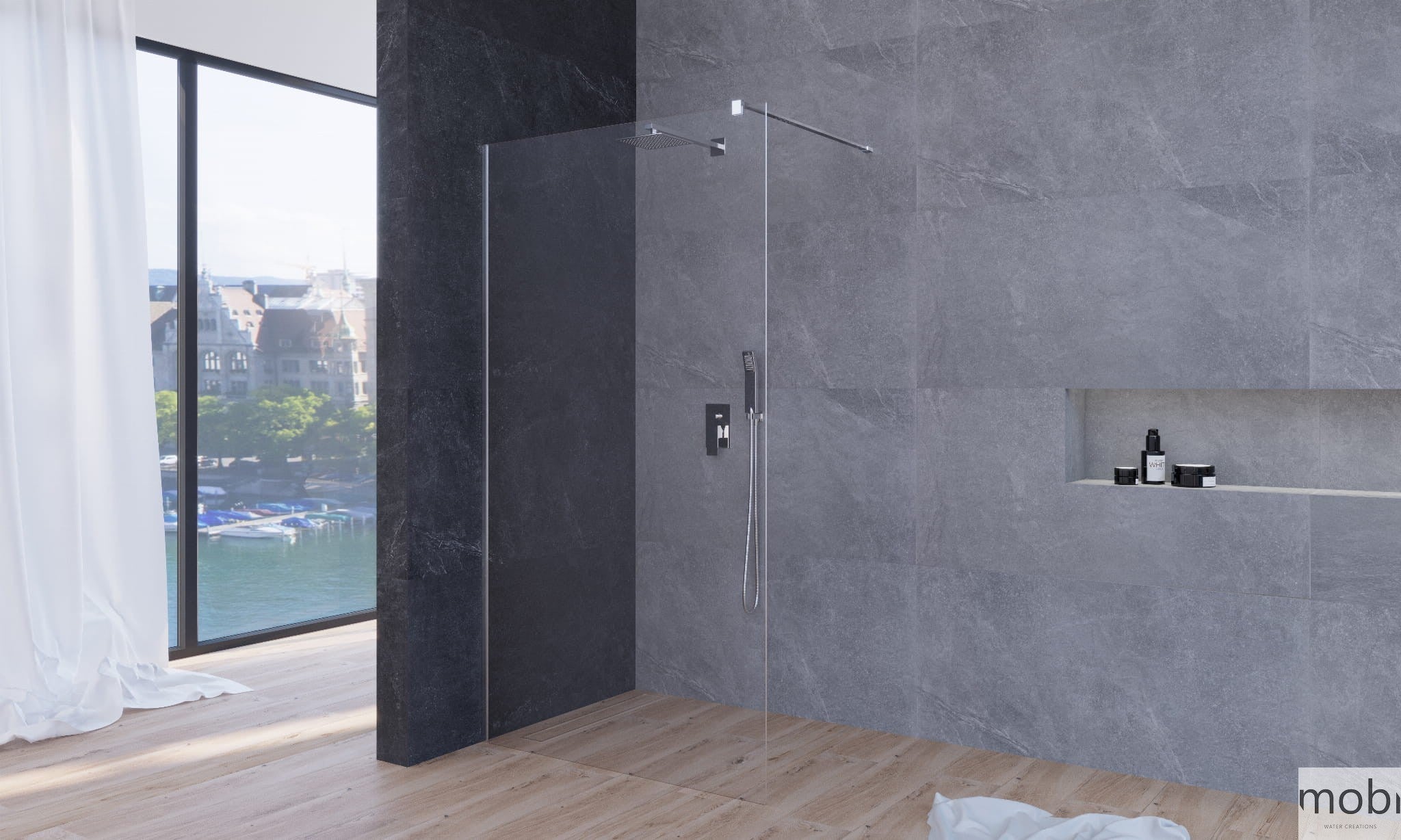 KABINA PRYSZNICOWA WALK-IN  CHROME OD MOBI WKIN120