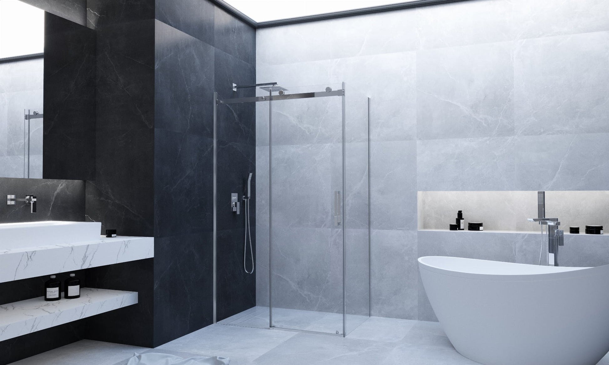 KABINA PRYSZNICOWA PRZESUWNA MY SPACE CHROME OD MOBI MF-MYSPC12090