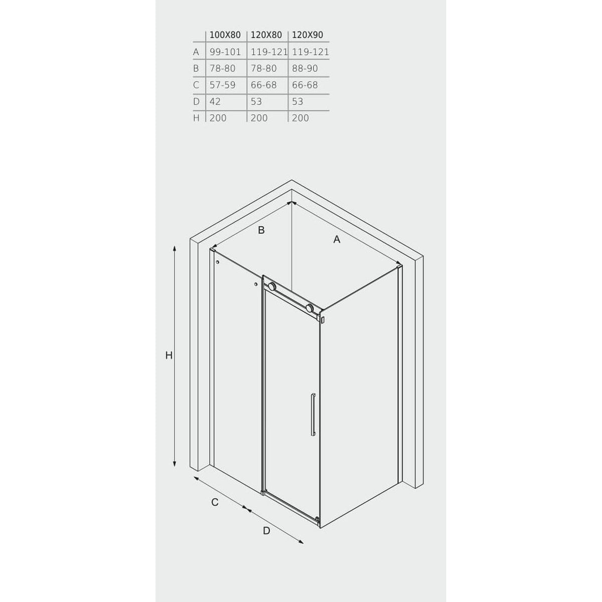 KABINA PRYSZNICOWA PRZESUWNA MY SPACE BLACK OD MOBI MF-MYSPC12090BK