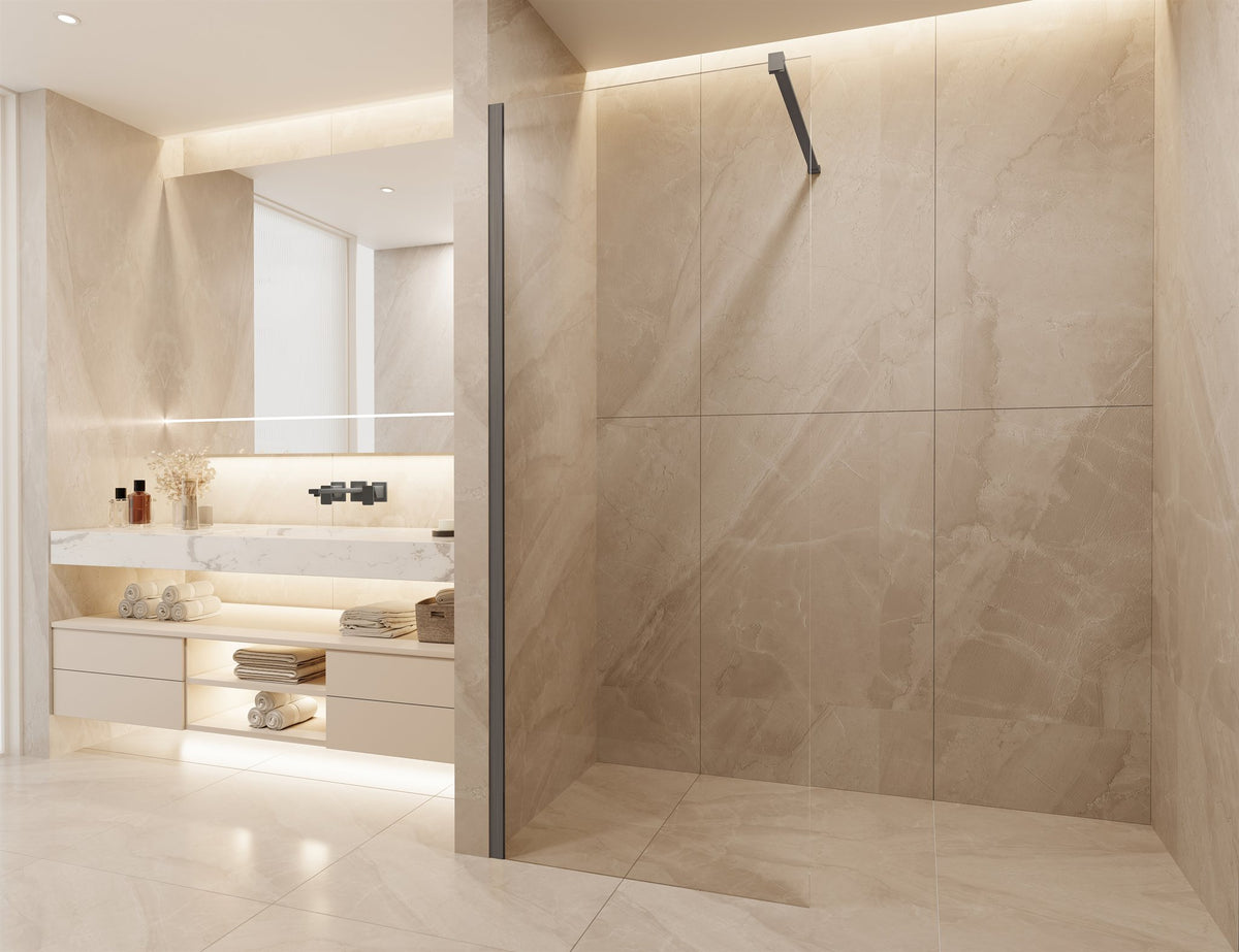 KABINA PRYSZNICOWA WALK-IN SPACE GUNMETAL BRUSHED OD MOBI SP10WKIN120GMB