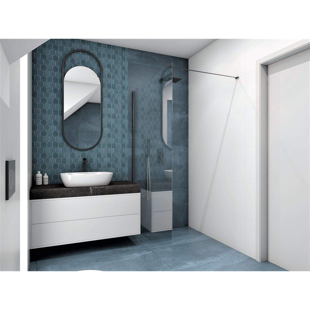 ŚCIANKA PRYSZNICOWA WALK-IN  OD MOBI WKIN140BK