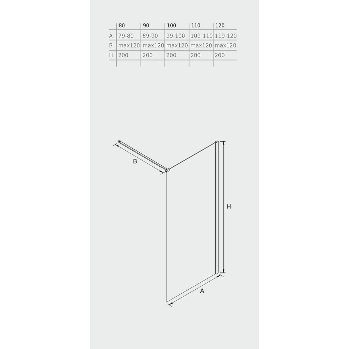 ŚCIANKA PRYSZNICOWA WALK-IN  OD MOBI WKIN140BK