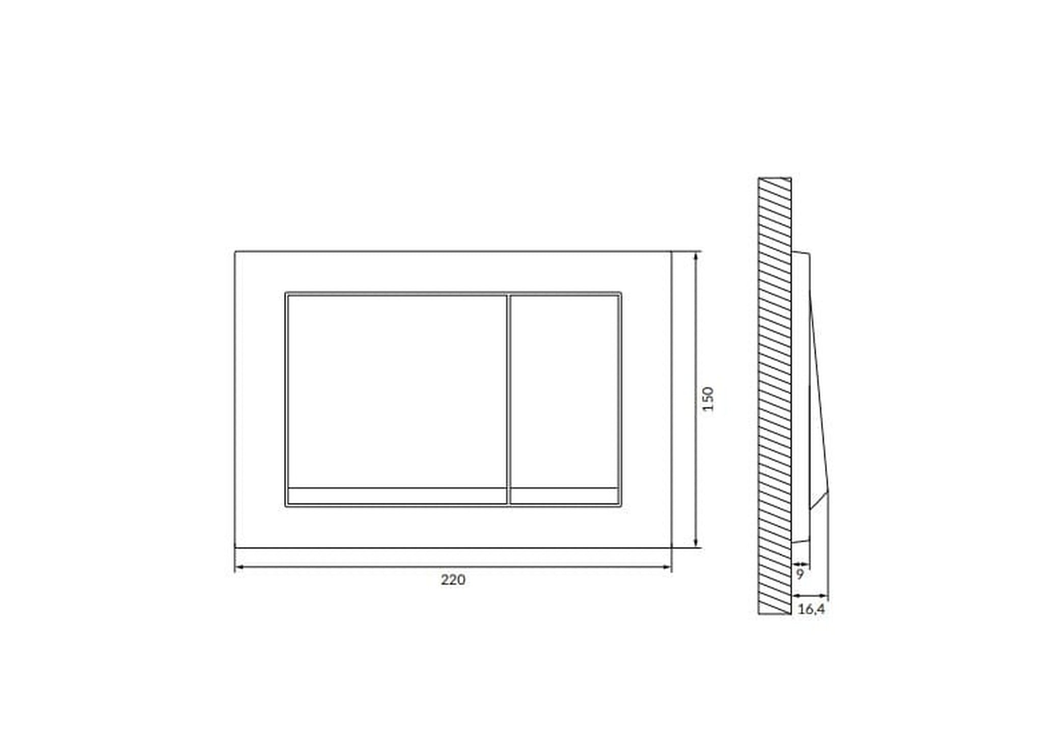 PRZYCISK DO STELAŻA PODTYNKOWEGO MOBITECH BLACK OD MOBI MT-P-MT50-SQ-BL