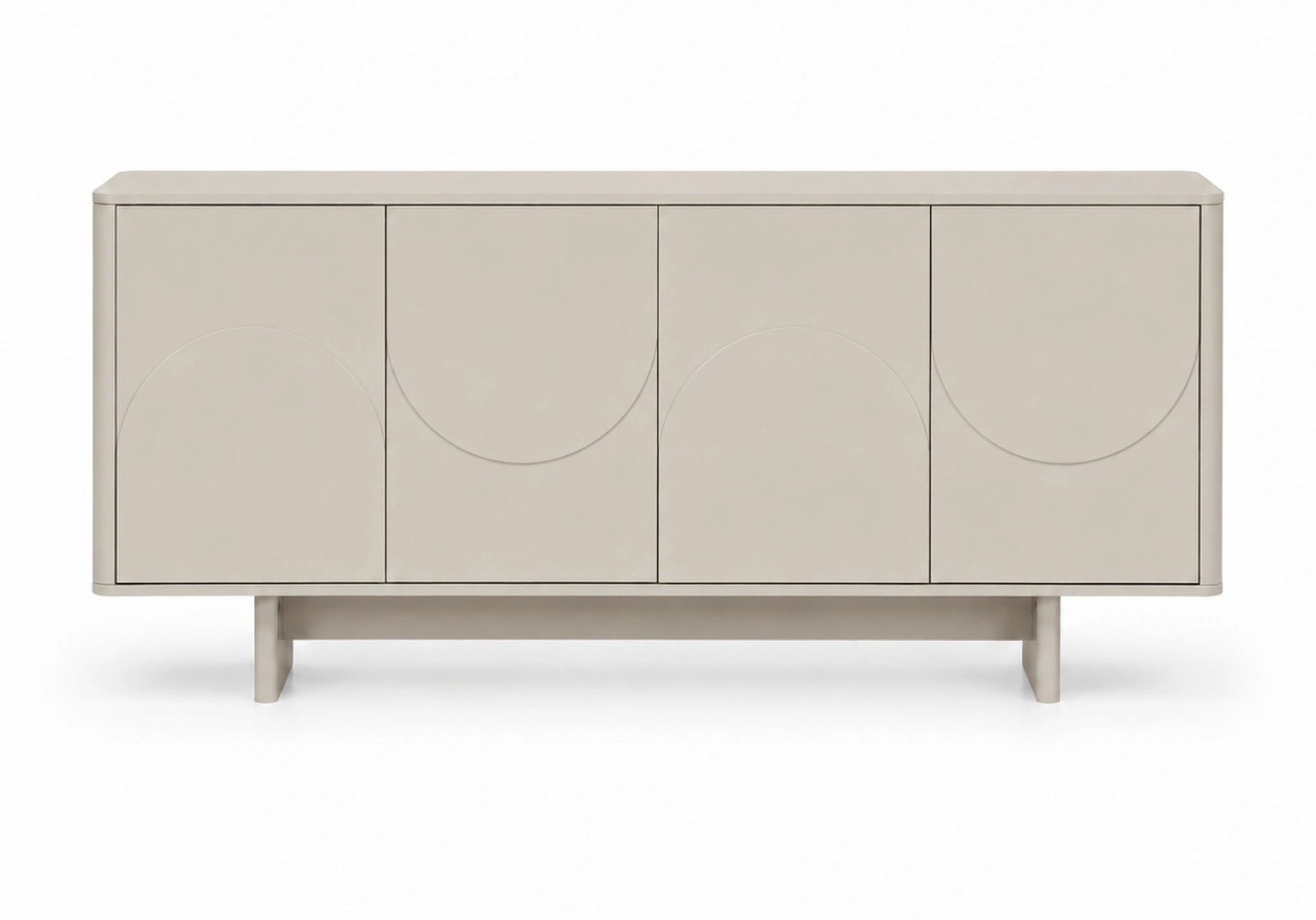 KOMODA TOMRA DO SALONU LAKIEROWANA W KOLORZE TAUPE OD MAXLIVING