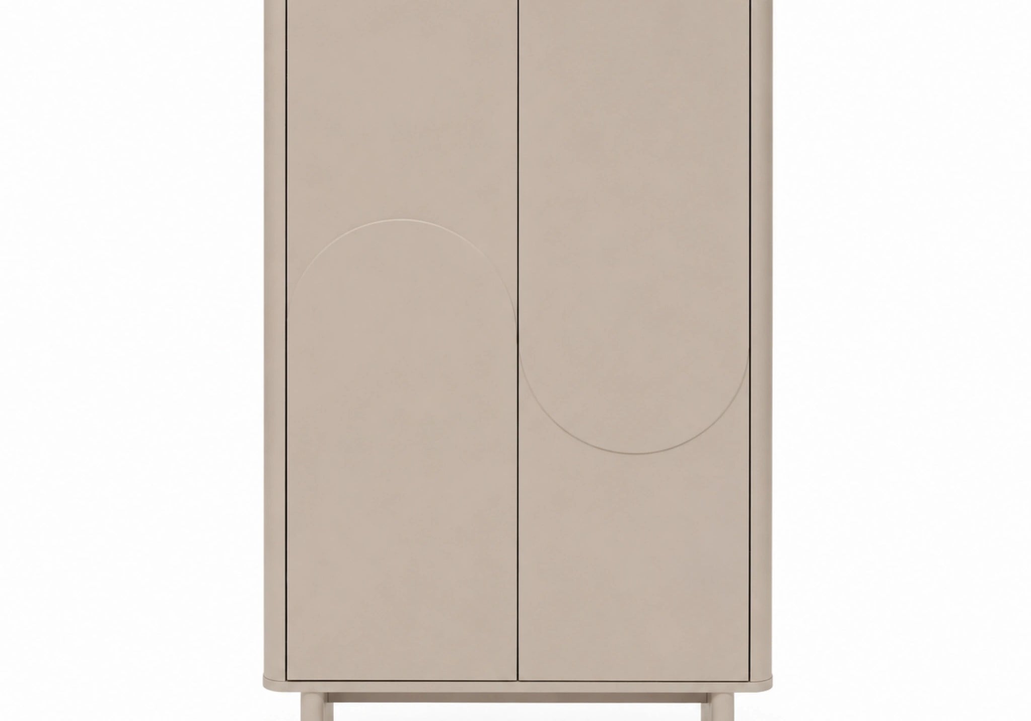 KOMODA TOMRA WYSOKA DO JADALNI LAKIEROWANA W KOLORZE TAUPE OD MAXLIVING