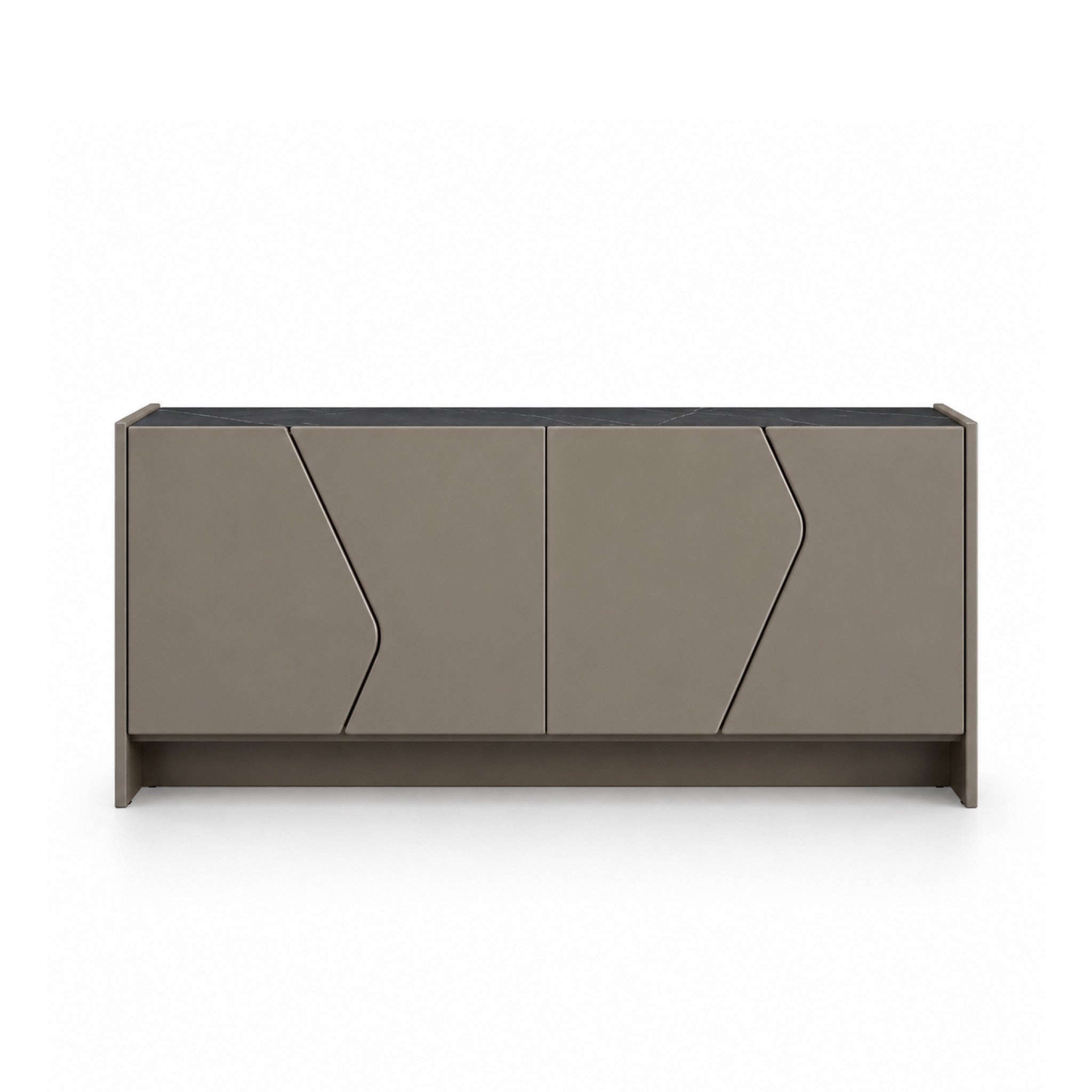 KOMODA SKOG DO SALONU LAKIEROWANA W KOLORZE BRĄZOWYM Z CERAMICZNYM BLATEM OD MAXLIVING