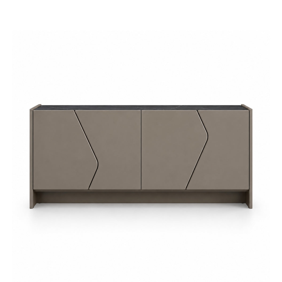 KOMODA SKOG DO SALONU LAKIEROWANA W KOLORZE BRĄZOWYM Z CERAMICZNYM BLATEM OD MAXLIVING