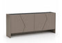 KOMODA SKOG DO SALONU LAKIEROWANA W KOLORZE BRĄZOWYM Z CERAMICZNYM BLATEM OD MAXLIVING