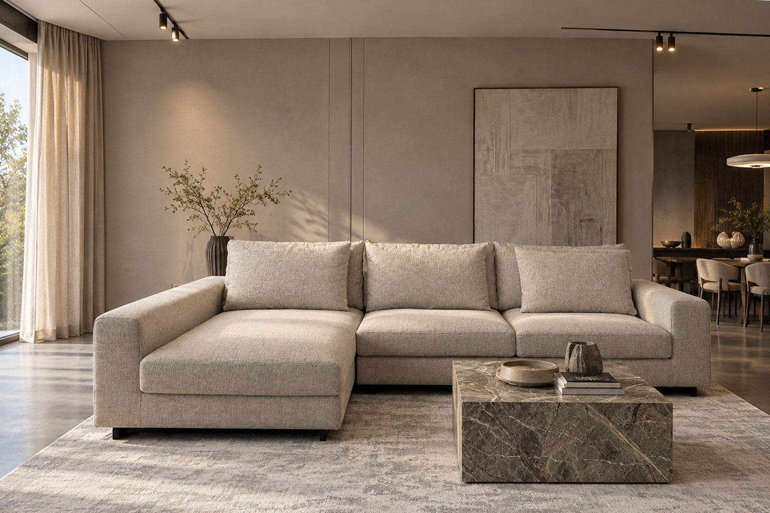 NAROŻNIK GATSBY HIGH Z SZEZLONGIEM OD MAXLIVING