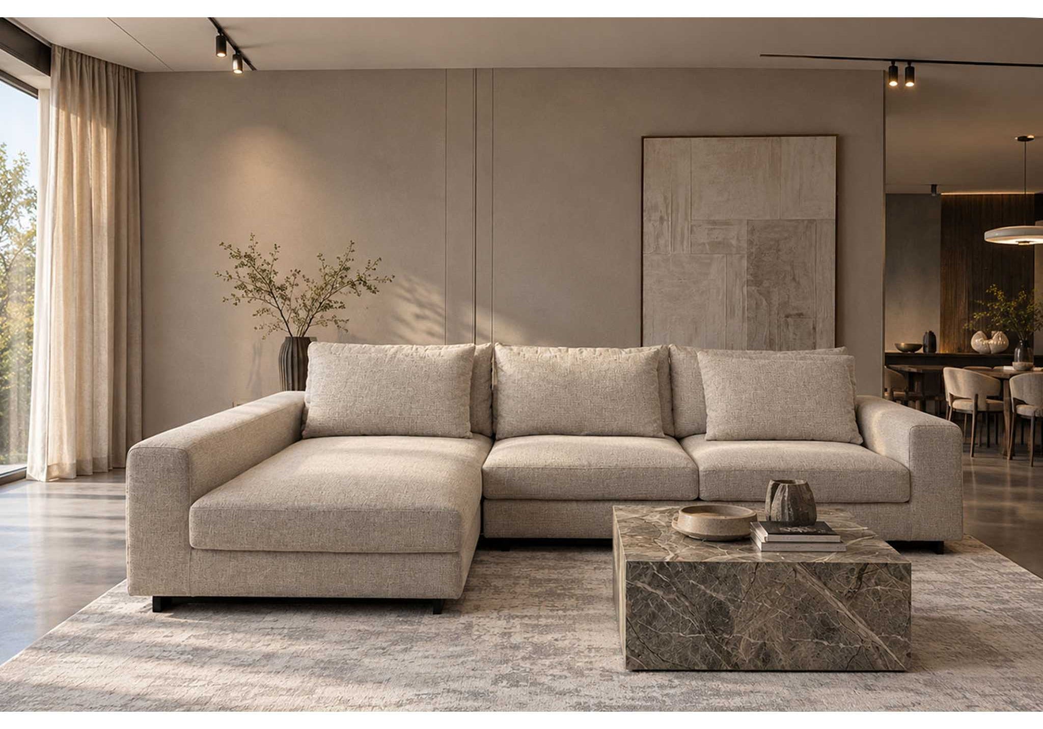 NAROŻNIK GATSBY HIGH Z SZEZLONGIEM OD MAXLIVING