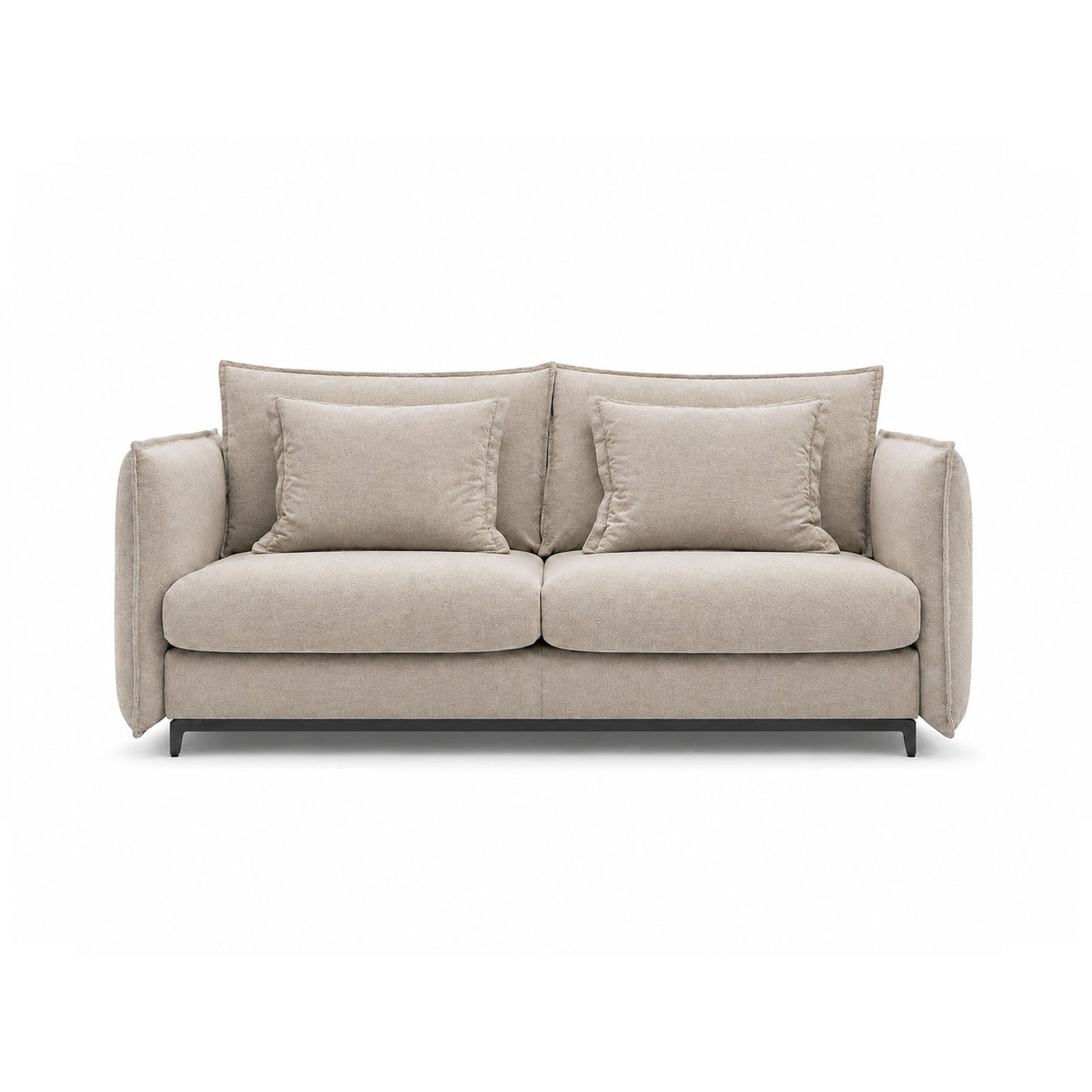SOFA Z FUNKCJĄ SPANIA CARMEN W TKANINIE BOSTON CEMENT 05 BEŻOWY OD BEFAME