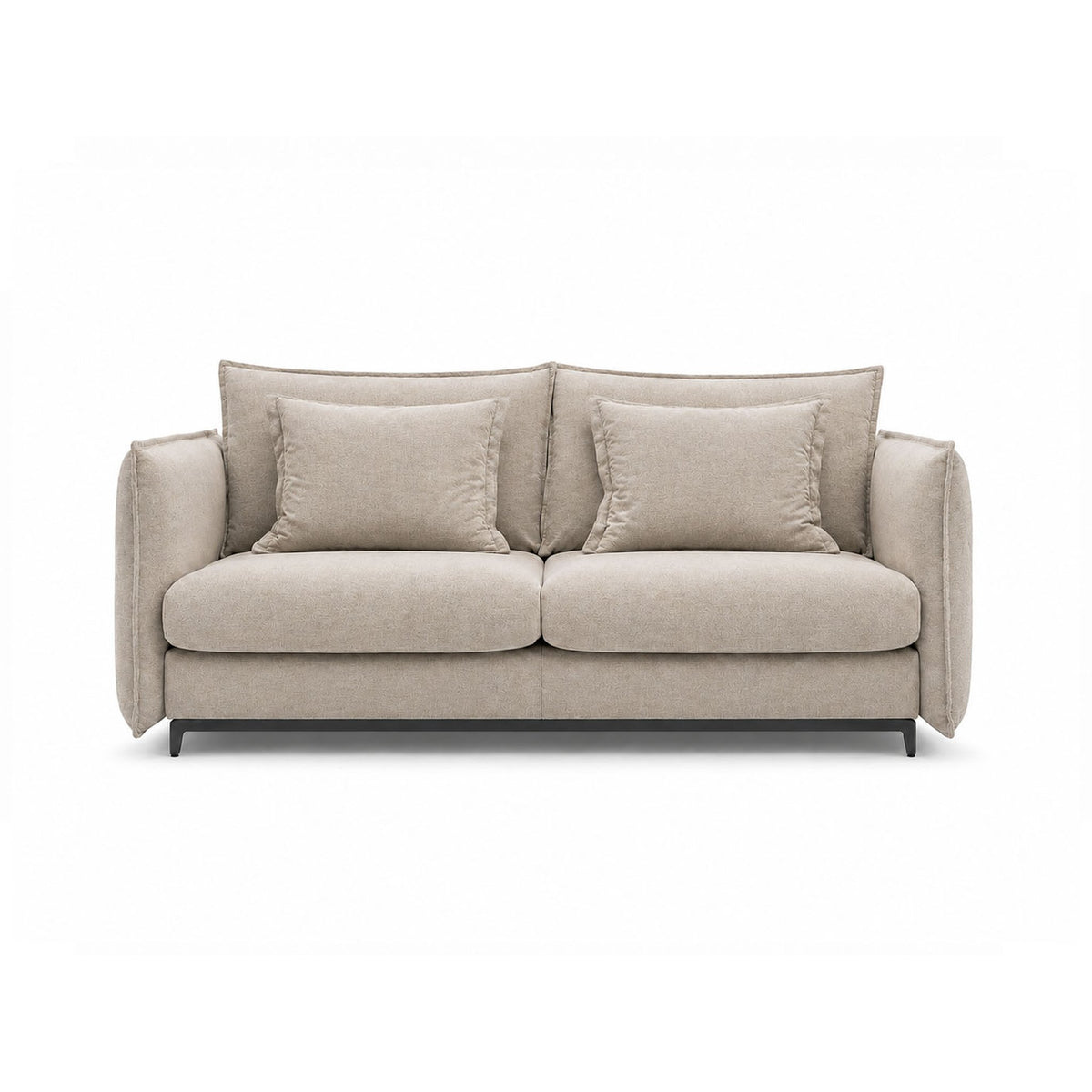 SOFA Z FUNKCJĄ SPANIA CARMEN W TKANINIE BOSTON CEMENT 05 BEŻOWY OD BEFAME