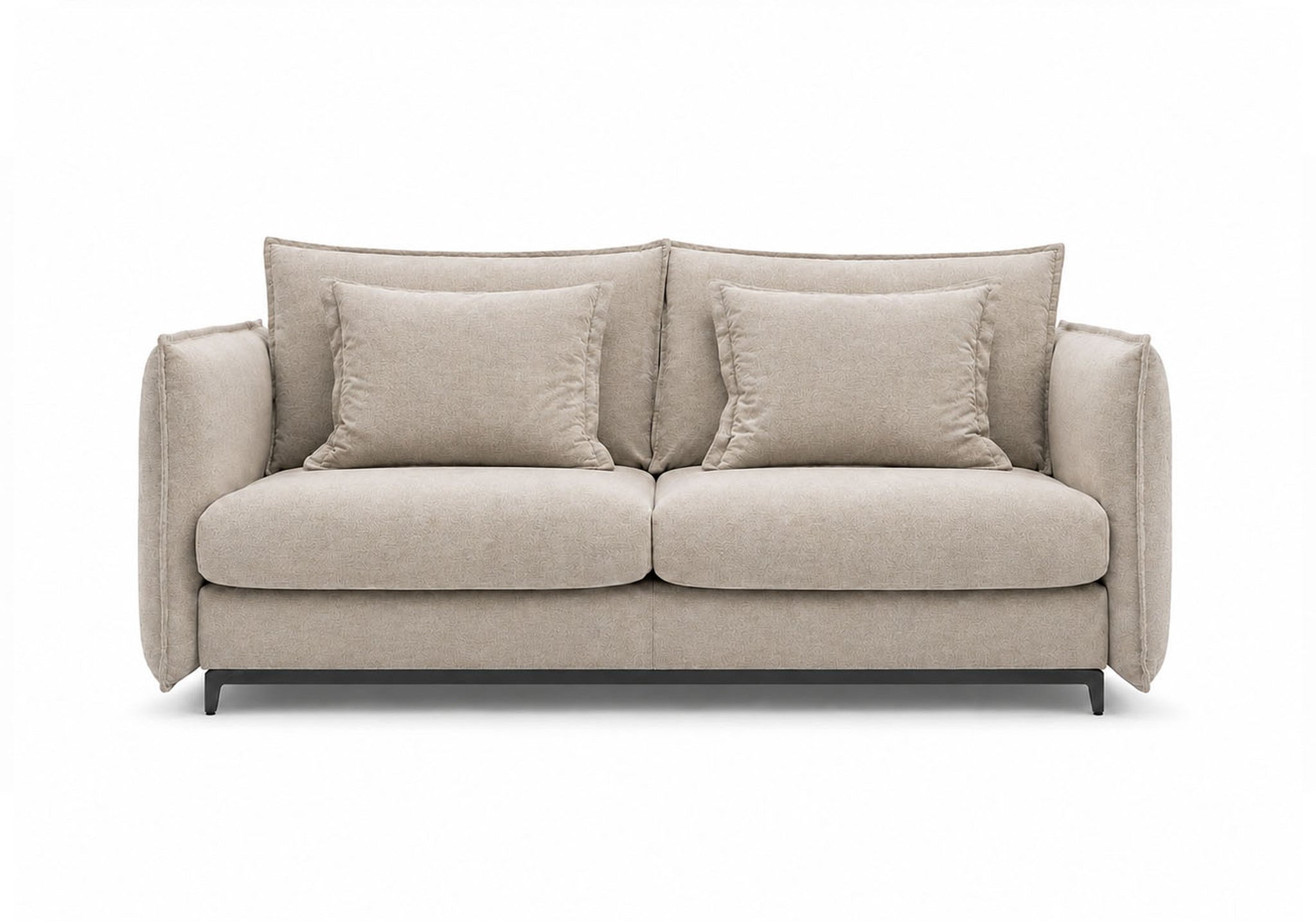 SOFA Z FUNKCJĄ SPANIA CARMEN W TKANINIE BOSTON CEMENT 05 BEŻOWY OD BEFAME