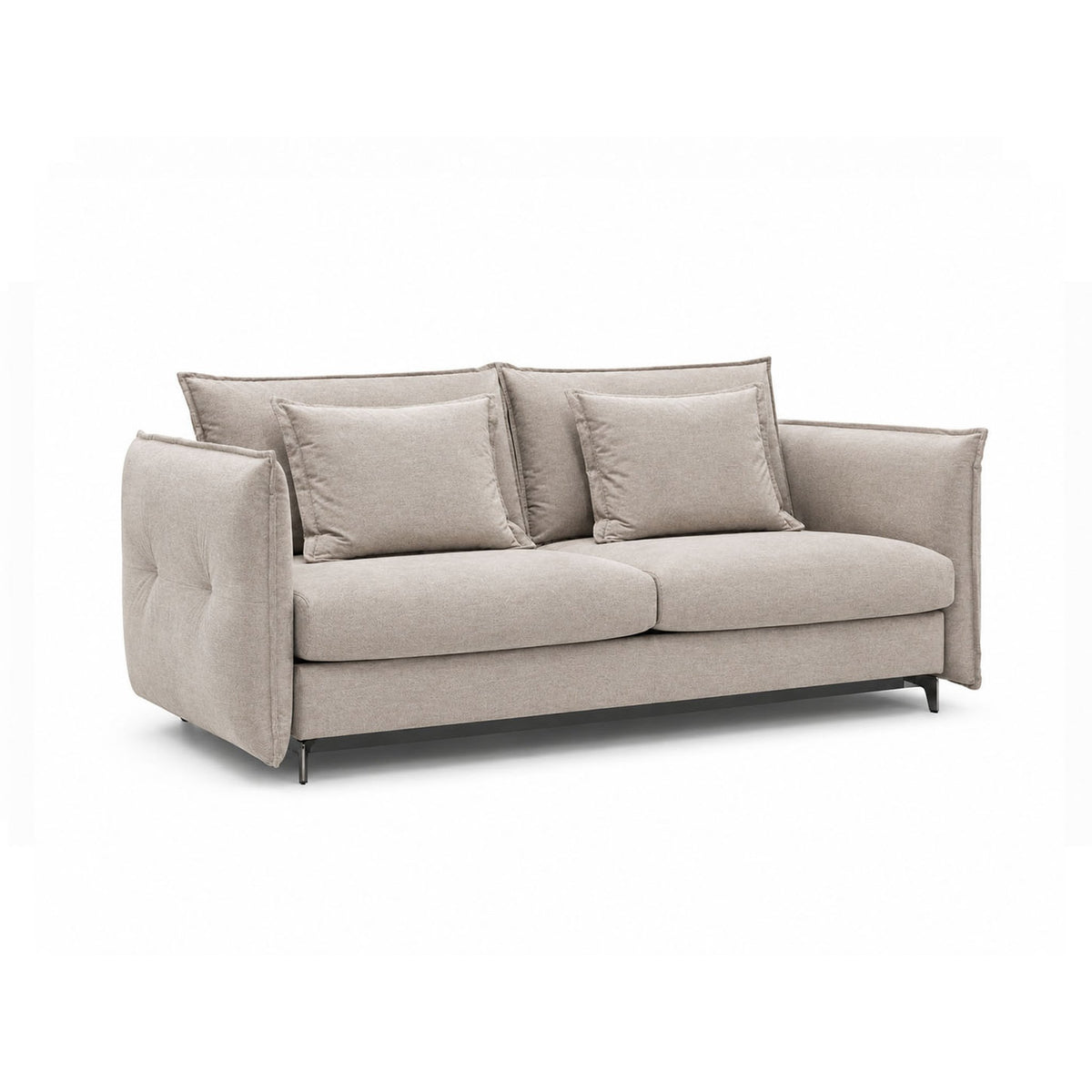 SOFA Z FUNKCJĄ SPANIA CARMEN W TKANINIE BOSTON CEMENT 05 BEŻOWY OD BEFAME