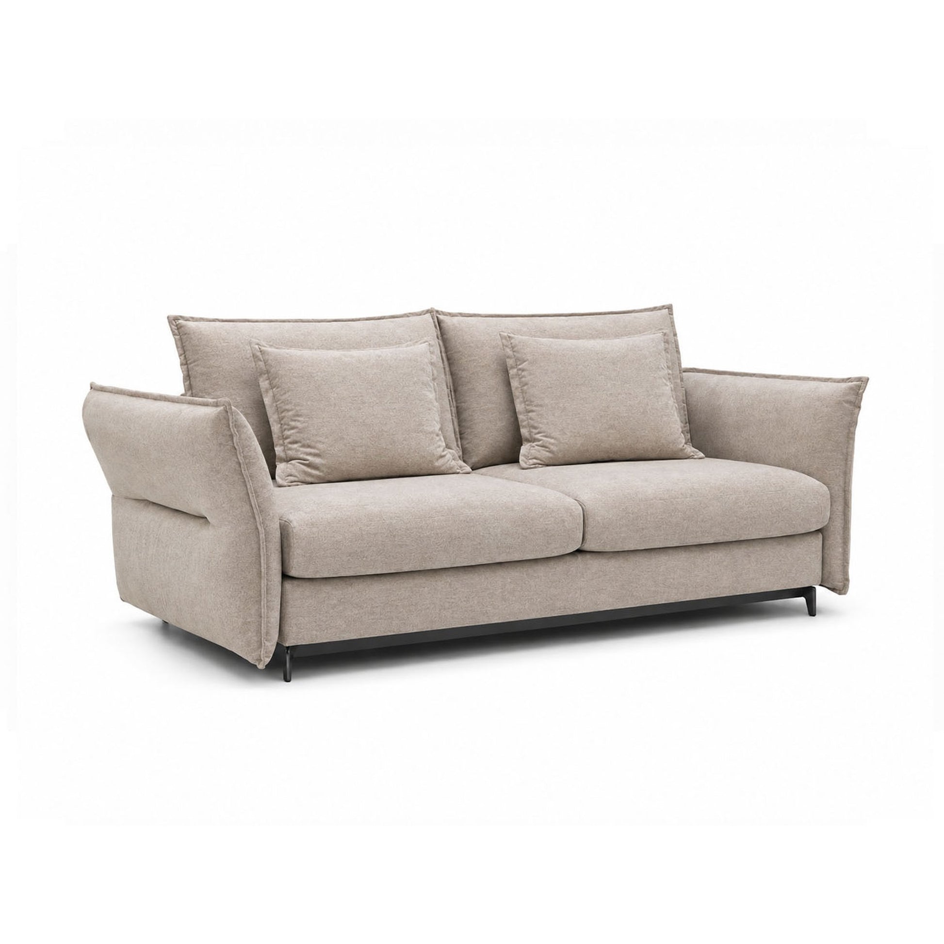 SOFA Z FUNKCJĄ SPANIA CARMEN W TKANINIE BOSTON CEMENT 05 BEŻOWY OD BEFAME