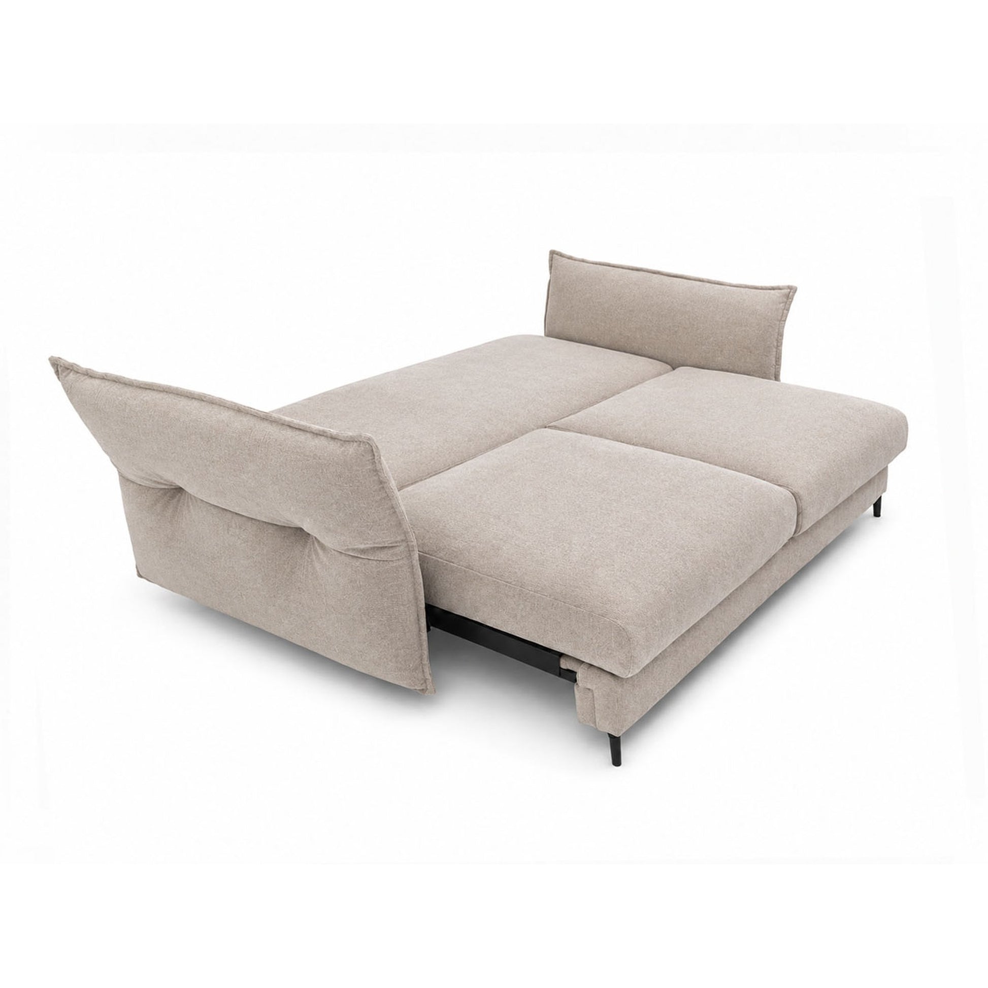 SOFA Z FUNKCJĄ SPANIA CARMEN W TKANINIE BOSTON CEMENT 05 BEŻOWY OD BEFAME