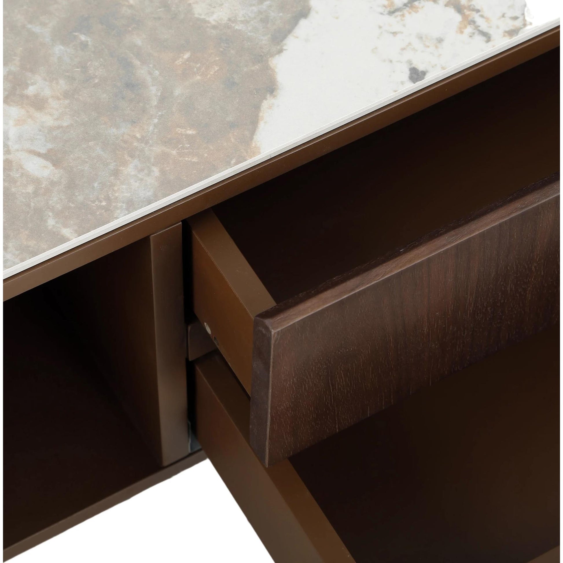 SZAFKA RTV SOREN FORNIR ORZECH NATURALNY Z BLATEM CERAMICZNYM PATAGONIA OD MAXLIVING