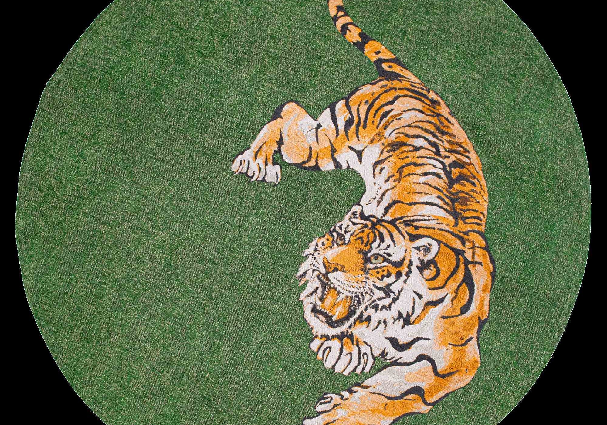 DYWAN OKRĄGŁY POP TIGER GREEN ON FIRE 240 x  CM OD CARPETS & MORE