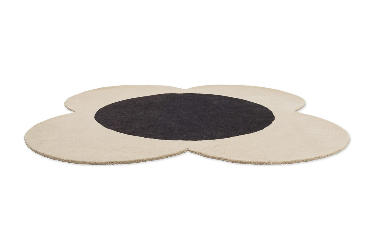 DYWAN OKRĄGŁY FLOWER SPOT ECRU/BLACK 150 X  CM OD CARPETS & MORE