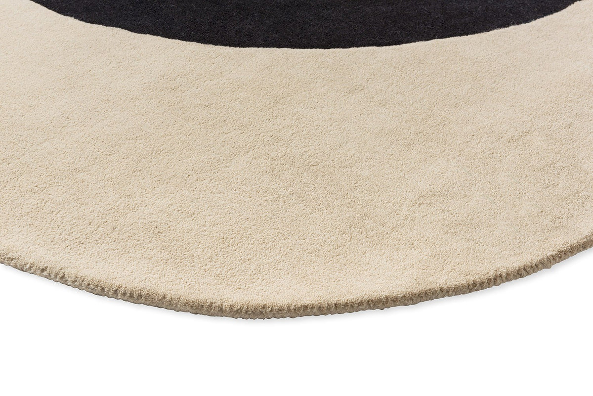 DYWAN OKRĄGŁY FLOWER SPOT ECRU/BLACK 150 X  CM OD CARPETS & MORE