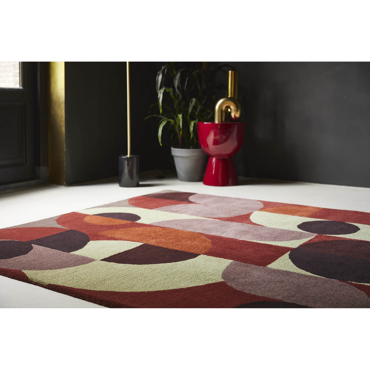 DYWAN PROSTOKĄTNY DECOR COSMO RED PALE GREEN 230 X 160 CM OD BRINK & CAMPMAN