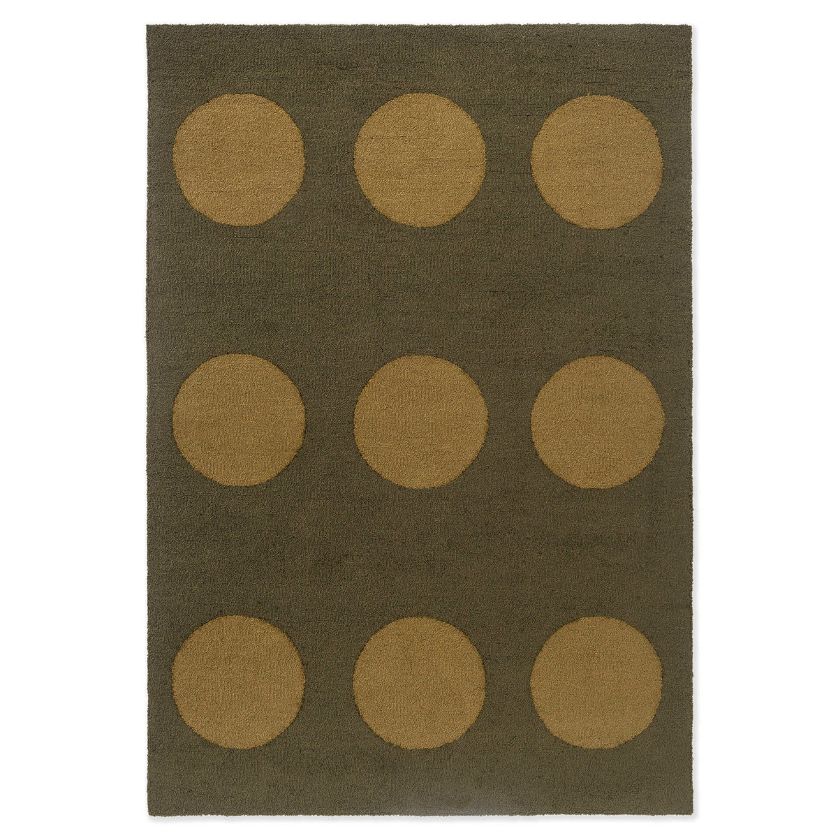 DYWAN PROSTOKĄTNY FESTIVAL DOTS OLIVE GREEN 230 X 160 CM OD BRINK & CAMPMAN