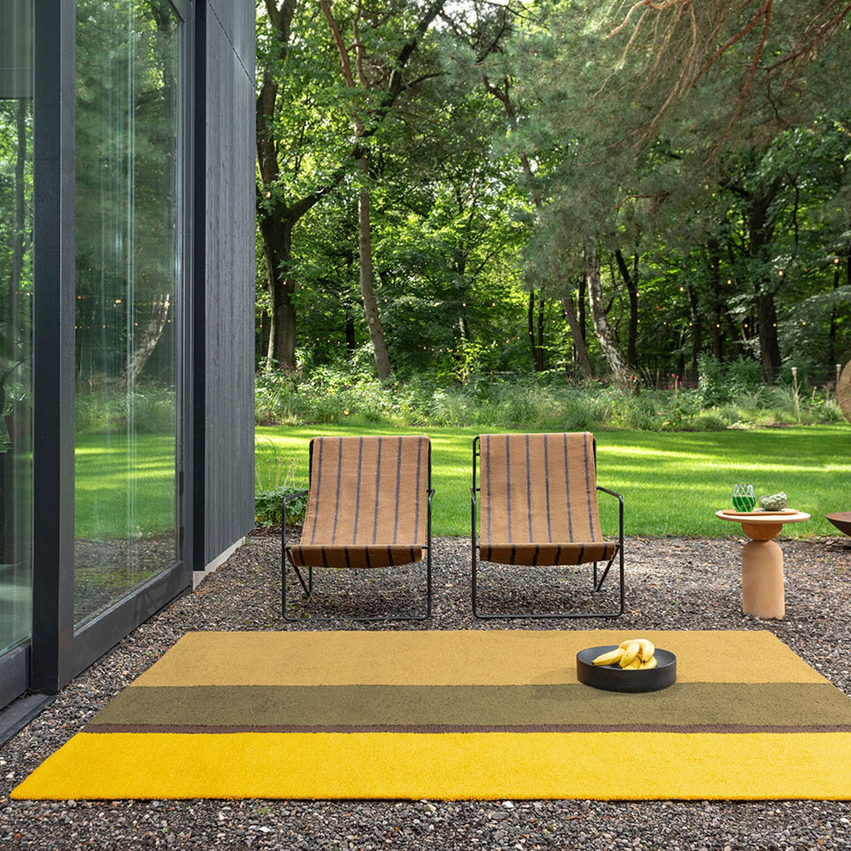 DYWAN PROSTOKĄTNY FESTIVAL STRIPE YELLOW 230 X 160 CM OD BRINK & CAMPMAN