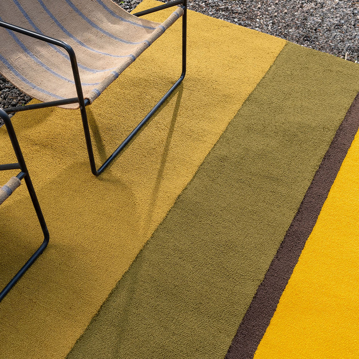 DYWAN PROSTOKĄTNY FESTIVAL STRIPE YELLOW 230 X 160 CM OD BRINK & CAMPMAN