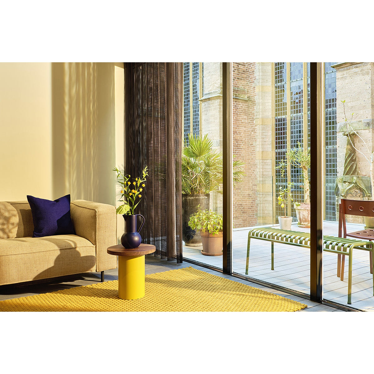 DYWAN PROSTOKĄTNY LACE GOLDEN MUSTARD 230 X 160 CM OD BRINK & CAMPMAN