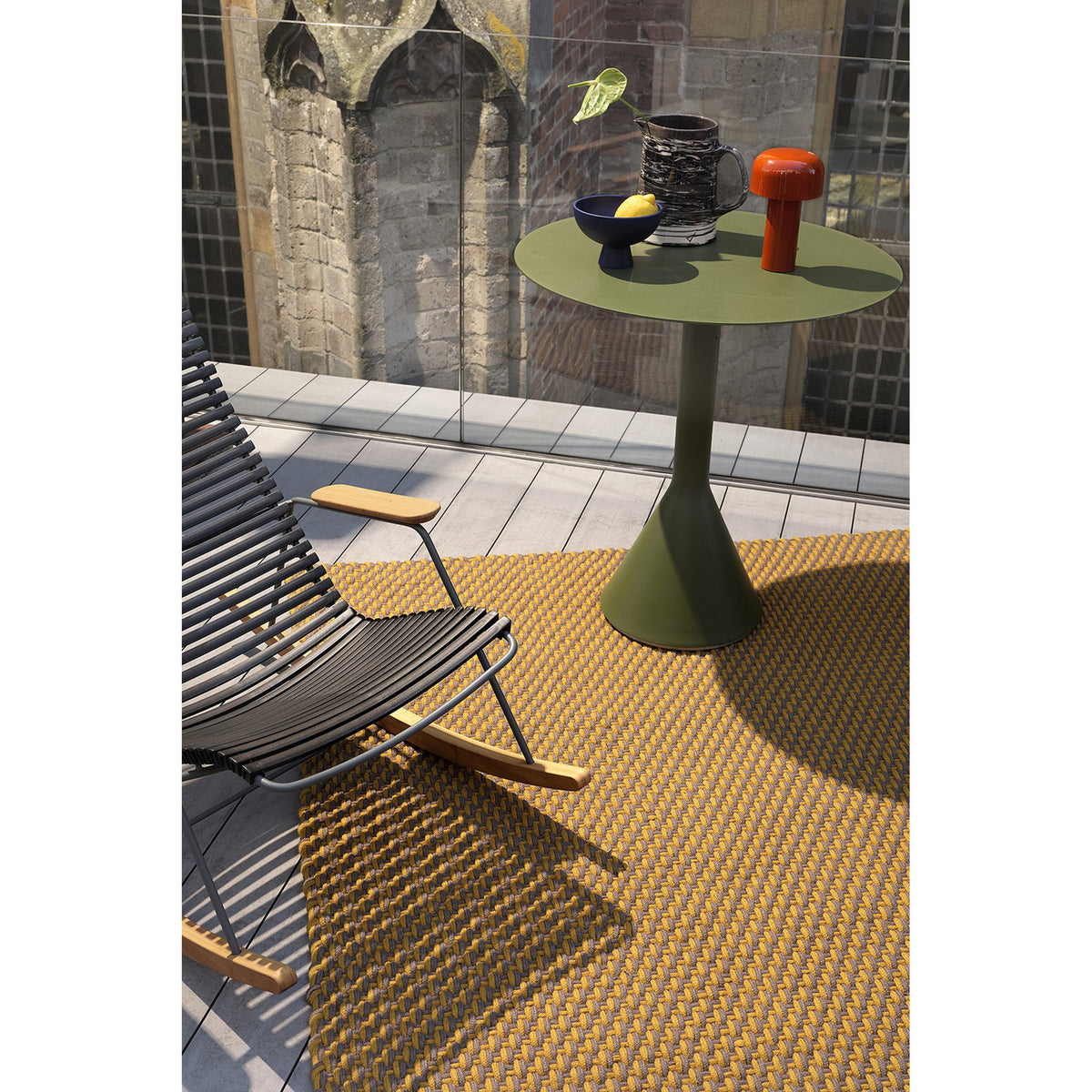 DYWAN PROSTOKĄTNY LACE GOLDEN MUSTARD GREY TAUPE 230 X 160 CM OD BRINK & CAMPMAN