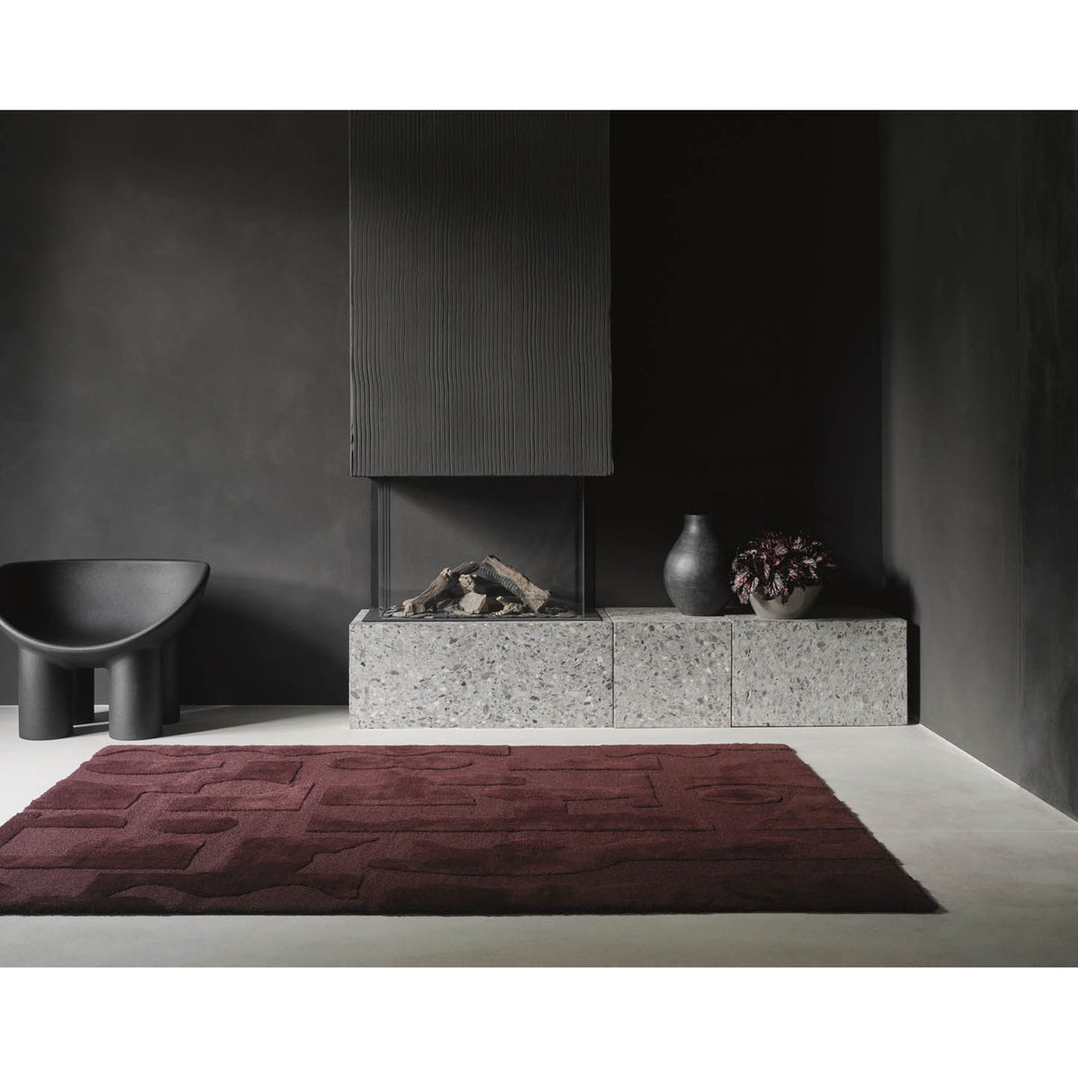 DYWAN PROSTOKĄTNY MURAL BURGUNDY 240 X 170 CM OD BRINK & CAMPMAN
