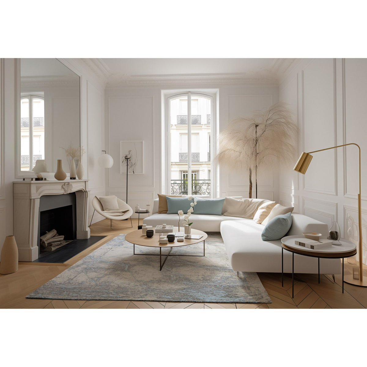 DYWAN PROSTOKĄTNY DECO RUGS GREY BLUE NET 230 X 160 CM OD CARPETS & MORE