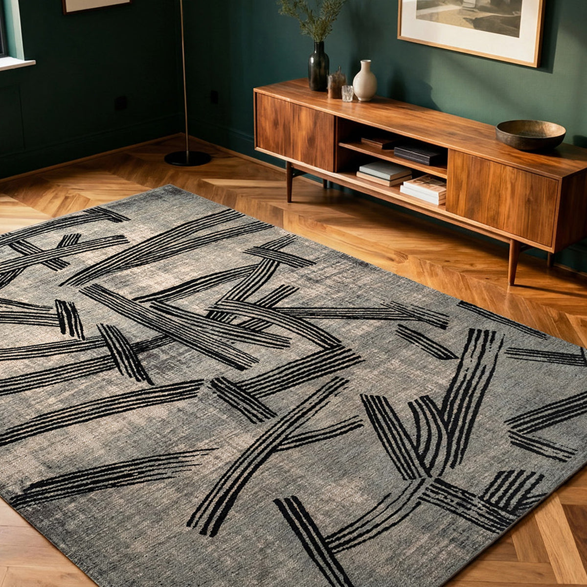 DYWAN PROSTOKĄTNY KANJI DARK STREET 240 X 170 CM OD LOUIS DE POORTERE