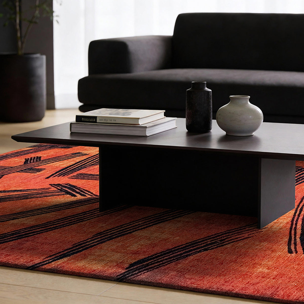 DYWAN PROSTOKĄTNY KANJI GINGER CHOCOLATE 240 X 170 CM OD LOUIS DE POORTERE