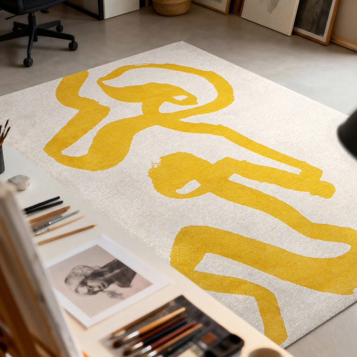 DYWAN PROSTOKĄTNY RIBBON PURE YELLOW 240 X 170 CM OD LOUIS DE POORTERE